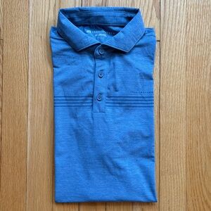 Travis Mathew Men’s Short Sleeve Performance Polo Shirt Medium Blue Stripes